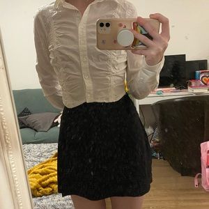 cropped button down white urban outfitters crop collared top